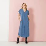 Load image into Gallery viewer, Camelia dress Denim Guardaroba Style
