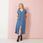 Load image into Gallery viewer, Camelia dress Denim Guardaroba Style
