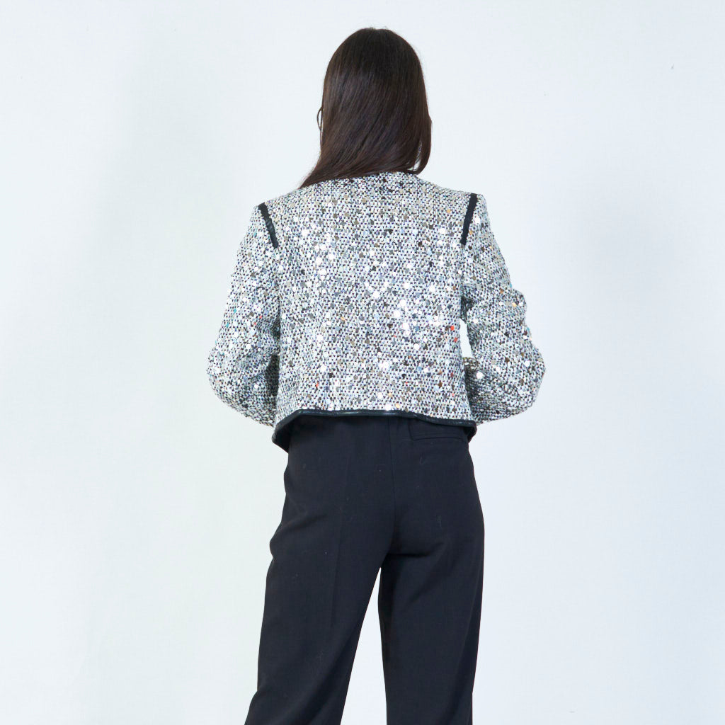 Cropped sequined jacket