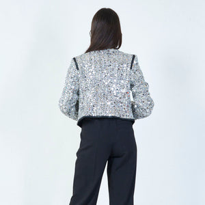 Cropped sequined jacket