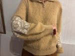 Carica l&#39;immagine nel visualizzatore di Gallery, Embroidered collar pullover sweater
