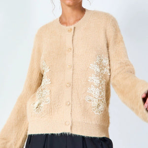 embroidered cardigan