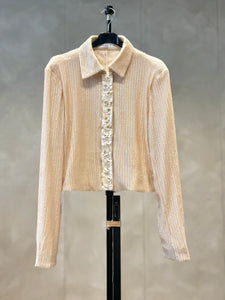 Sequin shirt jacket